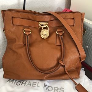 Michael Kors chestnut large Hamilton satchel.